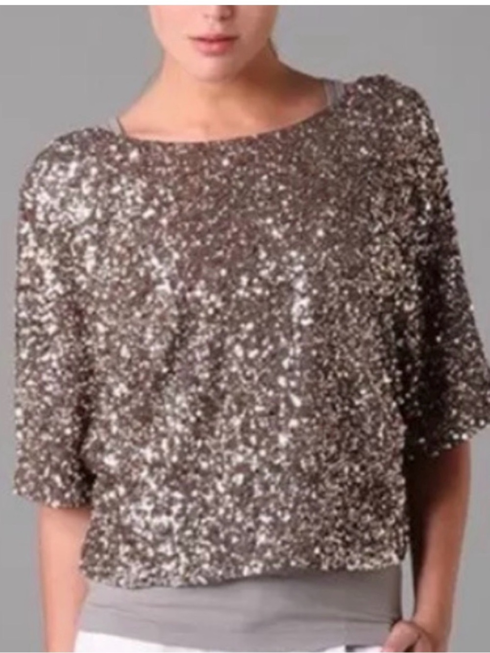 Vince Sequin Boxy Short-Sleeve Top